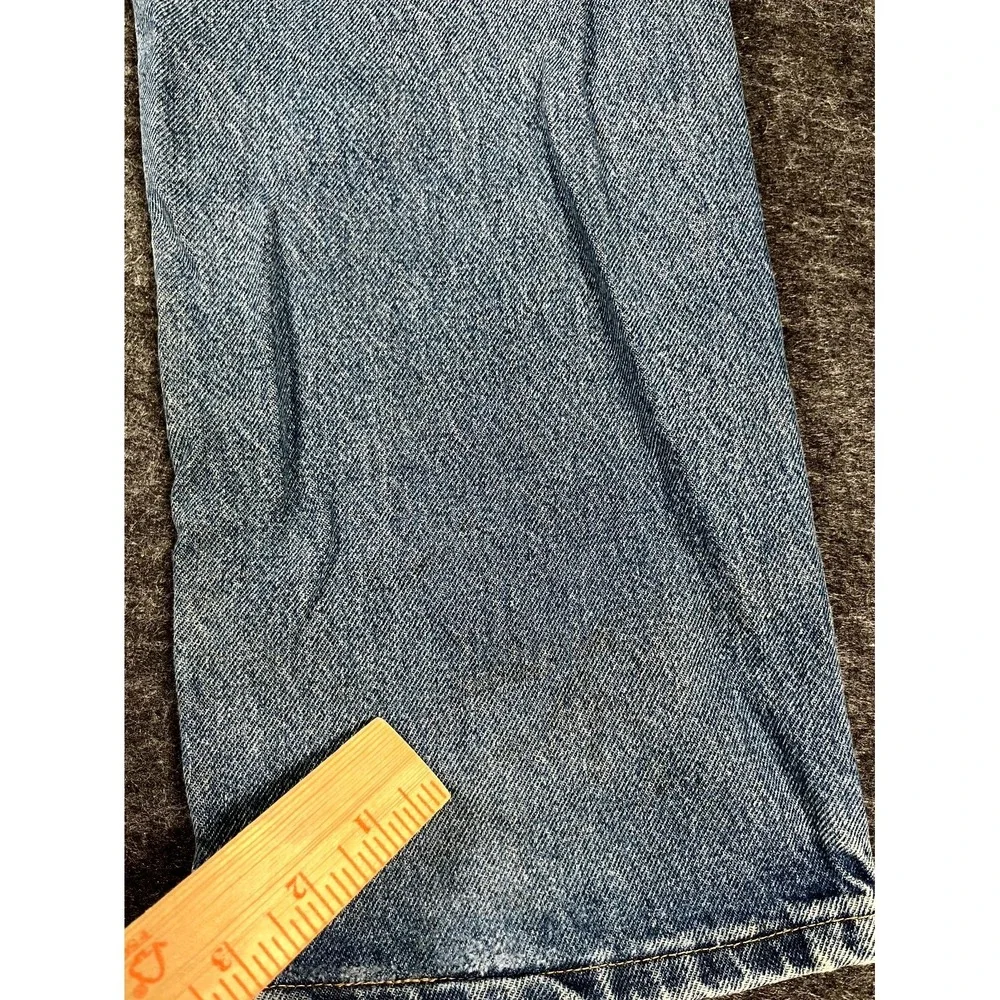 Wrangler Authentic Jeans Mens 38x29‎ Blue Denim Cotton Medium Wash Straight Leg